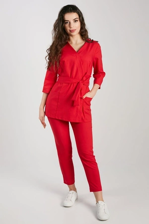 Tunika medyczna damska - rękaw 3/4 - KangooNature - Bold red