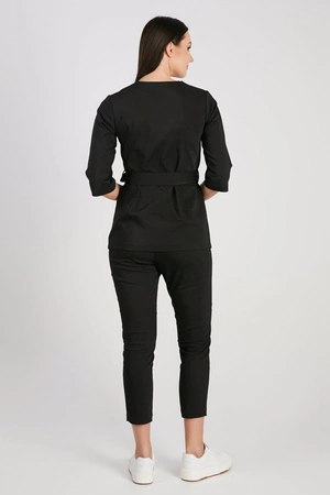 Tunika medyczna damska - rękaw 3/4 - KangooNature - Jet black