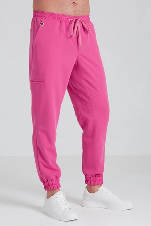 Spodnie medyczne joggery męskie - Sokrates - Hot pink