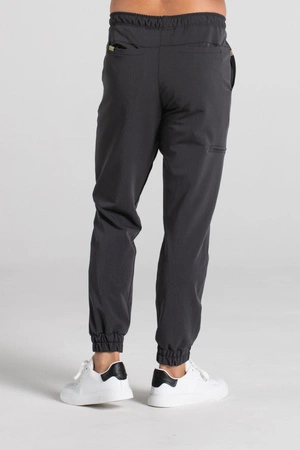 Spodnie medyczne joggery męskie - Sokrates - Grey melange - KangooSoft Premium