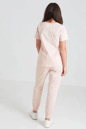 Spodnie medyczne joggery damskie - Merit - Salmon - KangooNature