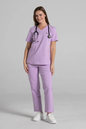 Spodnie medyczne proste damskie - Merit - Lavender - KangooNature