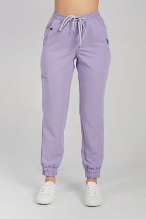 Spodnie medyczne joggery damskie - Merit - Lilac dream