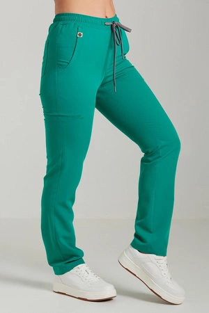 Spodnie medyczne proste damskie - Merit - Medical green