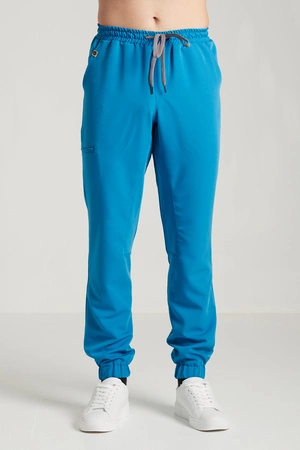 Spodnie medyczne joggery męskie - Sokrates - Sapphire blue
