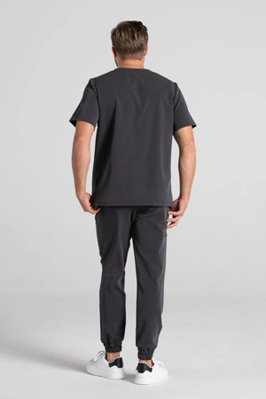 Bluza medyczna męska - Sokrates - Grey melange - KangooSoft Premium