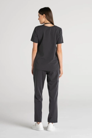 Bluza medyczna damska Merit - Grey melange - KangooSoft Premium