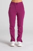 Eleganckie spodnie medyczne damskie z rozcięciem - Esther - Deep fuchsia - Kangoomed by Emily
