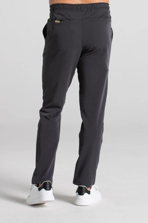 Spodnie medyczne proste męskie - Sokrates - Grey melange - KangooSoft Premium