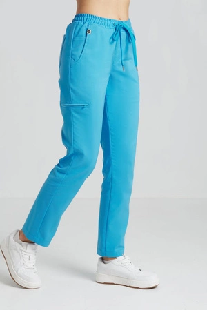 Spodnie medyczne proste damskie - Merit - Azure blue - KangooNature