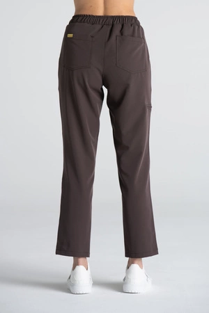 Spodnie medyczne proste damskie - Merit - Chocolate chip - KangooSoft Premium