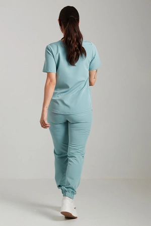 Spodnie medyczne joggery damskie - Merit - Sky blue