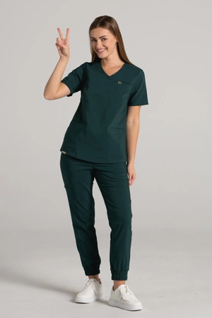 Spodnie medyczne joggery damskie - Merit - Bush green - KangooNature