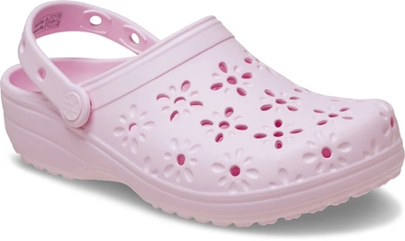 Crocs Classic Floral Cut-Out Clog - Pink milk