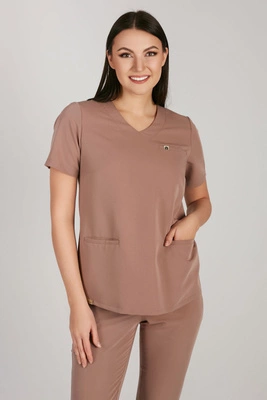 Bluza medyczna damska - Merit - Mocha