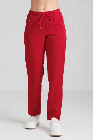 Spodnie medyczne proste damskie - Merit - Poppy red