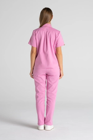 Elegancka koszula medyczna damska Rebecca - Flamingo pink - Kangoomed by Emily