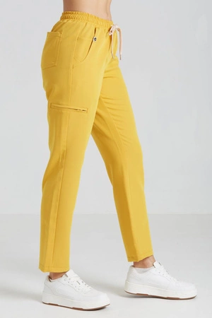 Spodnie medyczne proste damskie - Merit - Golden hour