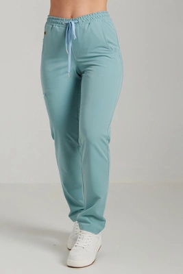 Spodnie medyczne proste damskie - Merit - Sky blue