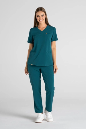 Spodnie medyczne proste damskie - Merit - Mermaid blue - KangooSoft Premium