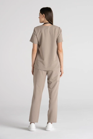 Bluza medyczna damska Merit - Perfect beige - KangooSoft Premium