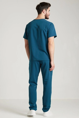 Spodnie medyczne proste męskie - Sokrates - Ocean blue