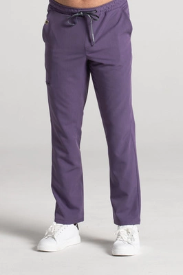 Spodnie medyczne proste męskie - Sokrates - Midnight purple - KangooSoft Premium