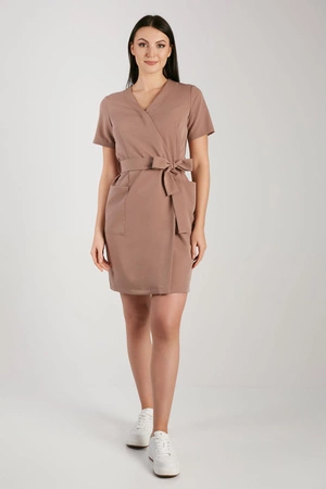Sukienka medyczna damska - Mocha