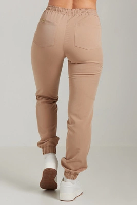 Spodnie medyczne joggery damskie - Merit - Cappuccino