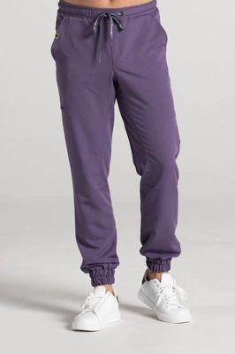 Spodnie medyczne joggery męskie - Sokrates - Midnight purple - KangooSoft Premium