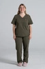 Krótka bluza medyczna damska Florence - Tuscan moss - KangooSoft Premium