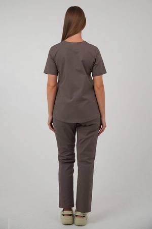 Bluza medyczna damska - Virginia - Walnut brown - KangooNature