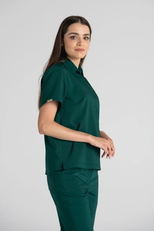 Elegancka koszula medyczna damska Rebecca - Sacramento green - Kangoomed by Emily