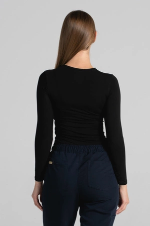 Longsleeve medyczny damski - Classic black - Bamboo collection