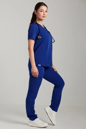 Spodnie medyczne proste damskie - Merit - Royal blue