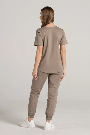 Spodnie medyczne joggery damskie - Merit - Taupe - KangooNature