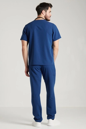 Spodnie medyczne proste męskie - Sokrates - Dark denim