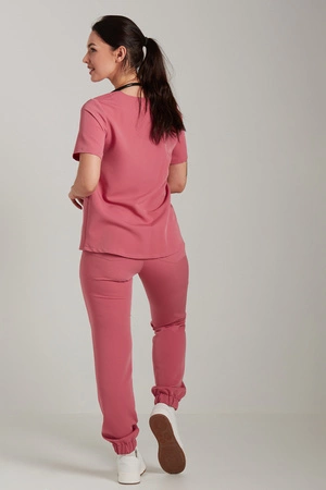 Spodnie medyczne joggery damskie - Merit - Raspberry pink