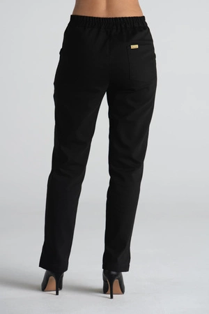 Eleganckie spodnie medyczne damskie z rozcięciem - Esther - Ink black - Kangoomed by Emily
