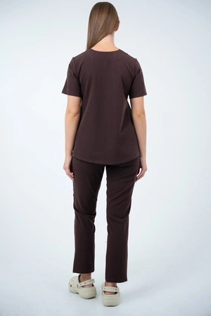 Bluza medyczna damska Virginia - Chocolate chip - KangooSoft Premium