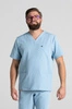 Bluza medyczna męska - Sokrates - Baby blue - KangooSoft Premium