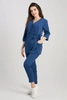 Tunika medyczna damska - rękaw 3/4 - Dark denim