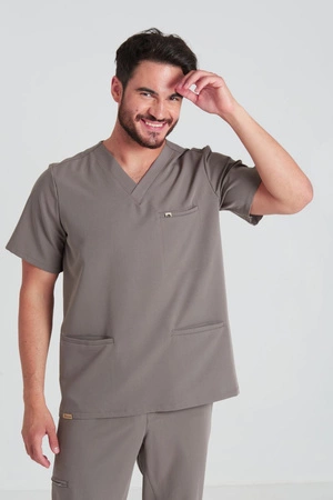 Bluza medyczna męska - Sokrates - Cocoa brown