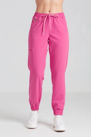 Spodnie medyczne joggery damskie - Merit - Hot pink