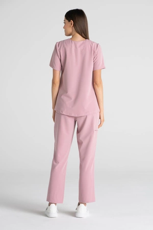 Spodnie medyczne proste damskie - Merit - Blush pink - KangooSoft Premium