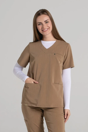 Longsleeve medyczny damski - Comfy white - Bamboo collection