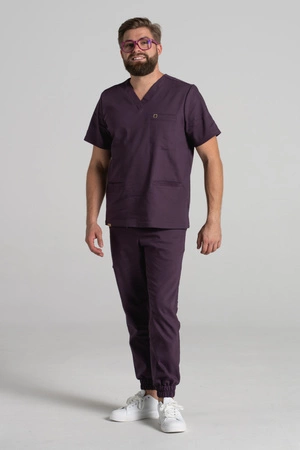 Bluza medyczna męska - Sokrates - Dark plum - KangooNature