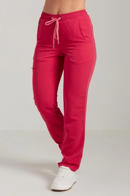 Spodnie medyczne proste damskie - Merit - Ultra pink