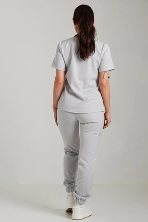 Spodnie medyczne joggery damskie - Merit - Silver grey