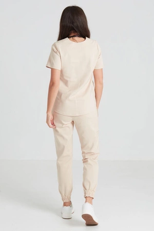 Spodnie medyczne joggery damskie - Merit - Sahara - KangooNature